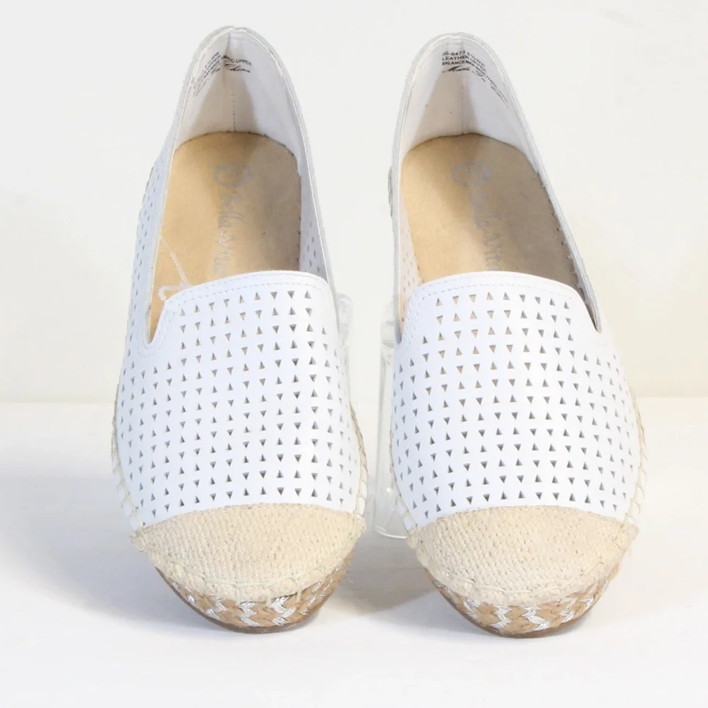 Bella Vita White Channing Slip-on Perforated Espadrille Size 6.5